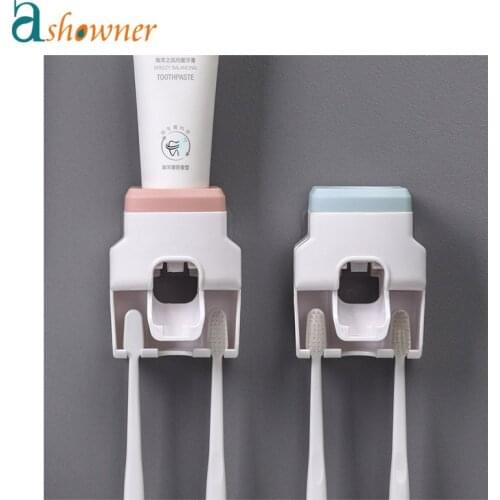 Toothpaste Squeezer Toothbrush Holder Creative Wall Mount Automatic Toothpaste Dispenser Waterproof Bathroom Accessories