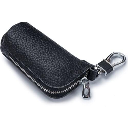 Bucket Key Bag Womens Wallet Soft Leather Multifunctional Change Bag Key Bag Mens Zipper Household Key Bag