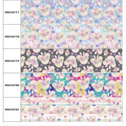 10yard Cartoon Mouse Printed Flower Grosgrain Ribbon Accessory Hairbow Headwear Decoration DIY Wholesale OEM 38MM 75MM