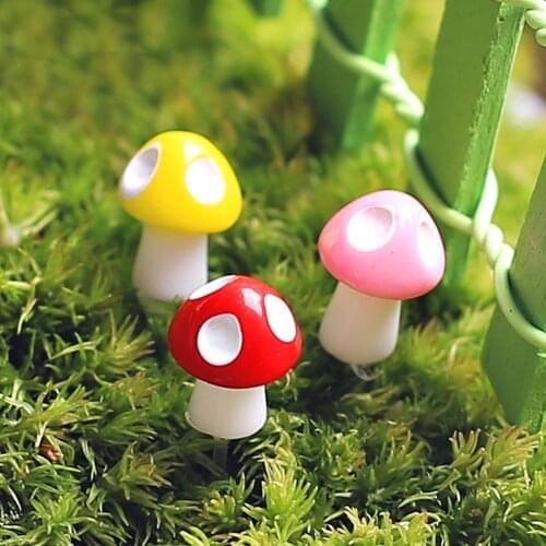 20Pcs Mushroom Fairy Garden Miniatures Accessories Resin Crafts Micro Landscape