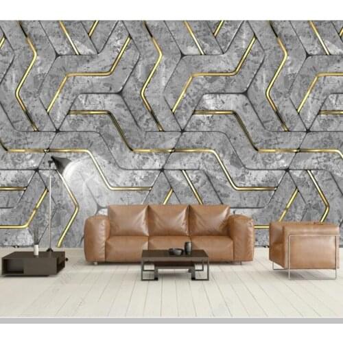 Papel de parede 3D Stereo Abstract Lines Geometric Starry Sky Circuit Board Technology Bar KTV Background Wall wallpaper mural