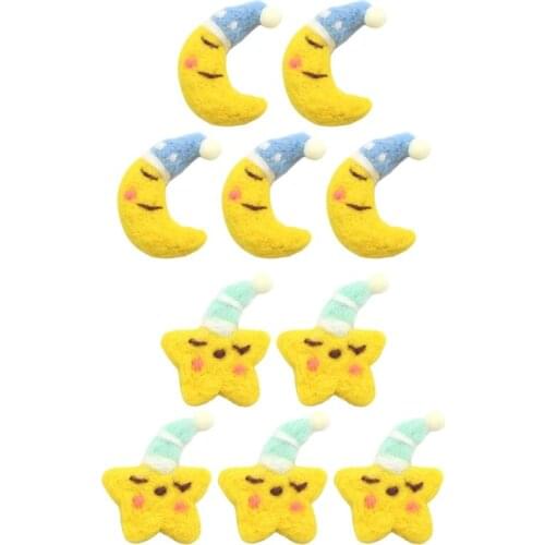 5 Pcs Baby Wool Felt Cute Moons Stars Newborn Photography Props Decorations Infant Photo Shooting Accessories Home Party