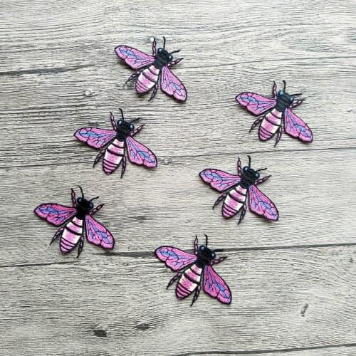 6pcs/lot Fashion Bee Applique Embroidered Iron on Patch For Clothes Bag Shoes Sticker Diy Craft Repair Decoration High Quality