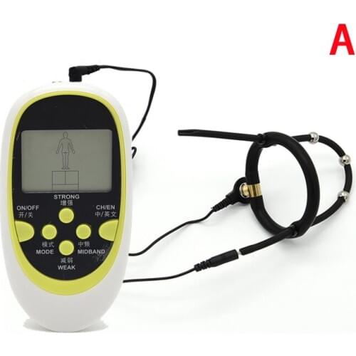 8mm Conductive Silicone Steel Beads Penis Glans Ring Electro Shock Cockring Sex Toys For Men Medical Themed Toys