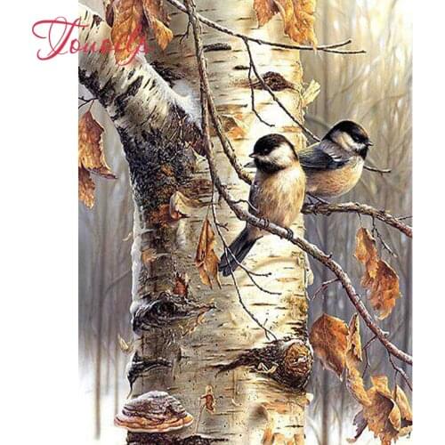 Diamond Embroidery pattern birds 5D DIY Diamond mosaic scenery tree Diamond Painting Cross Stitch round Rhinestone puzzle