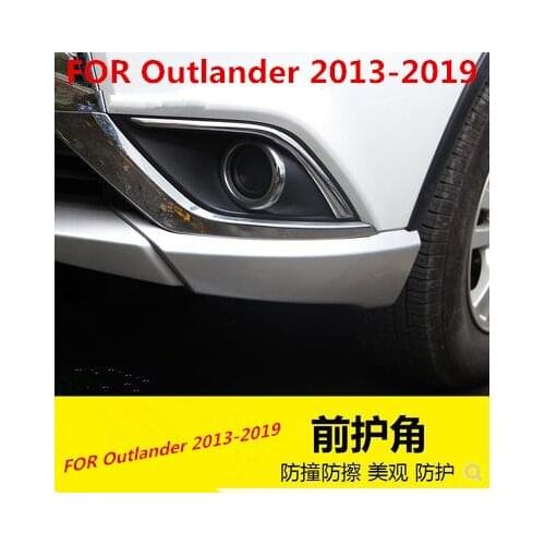 For Mitsubishi Outlander 2013-2019 2pcs/set Car Rubber Bumper Corner Anticollision Guard Protector Front Guard Car-styling