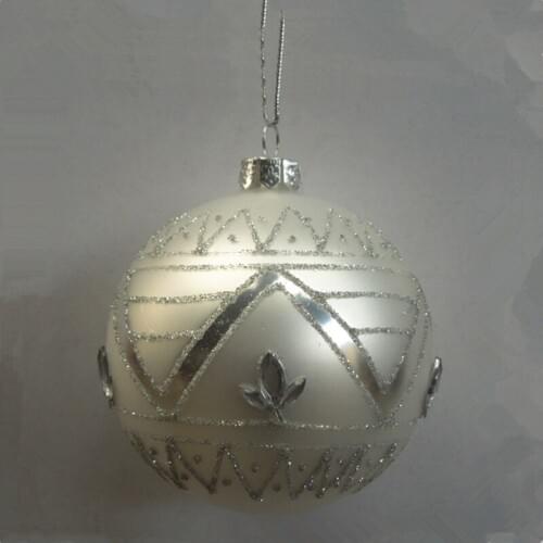Free Shipping 8pcs/pack Diameter=8cm Silver Series Hand Painting Christmas Glass Ball Party Event Live Hanging Globe Decoration