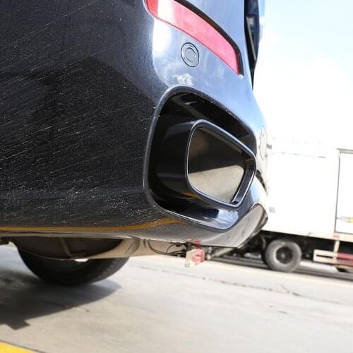 Black car exhaust pipe cover For BMW X5 F15 X6 F16 14-18 M sports version Rear Tail Pipe Muffler Cover Sticker Auto Accessories