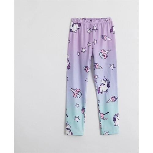 Unicorn Girls Pants 2-9y Kids Clothes Birthday Party Kids Leggings for Girls Flower Printing Thin Trousers Chidlren Clothing