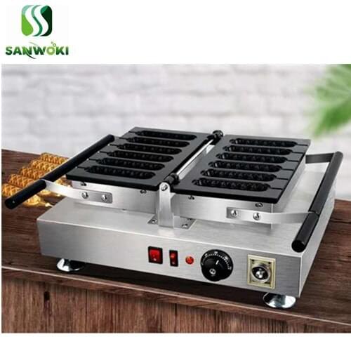 Electric 6pcs commercial muffin waffle maker corn hot dog machine French hot dog making machine hot dog waffle baker machine