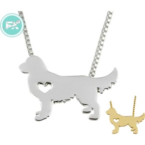 G.SKY (Buy One Get One More for Free) Golden Retriever Necklace Dog Pendant Jewelry Golden Colors Plated