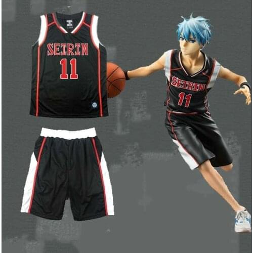 Anime KUROKOS BASKET SEIRIN School #11 Kuroko Tetsuya Black Basket Jersey Team Uniform Kuroko no Basuke Cosplay Costume