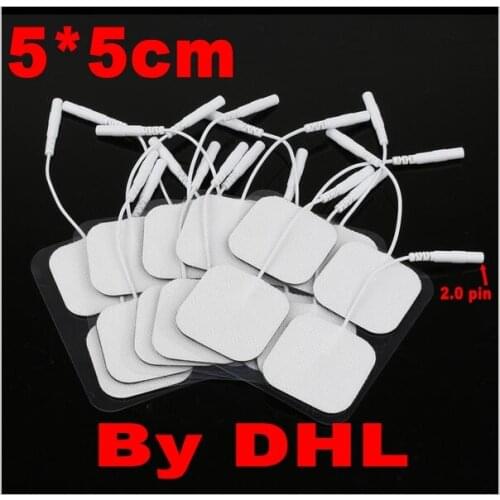 DHL 4000pcs White Cloth Square Replacement Electrode Pads 5X5cm for EMS/Tens units massager Intensity Twin Stim III
