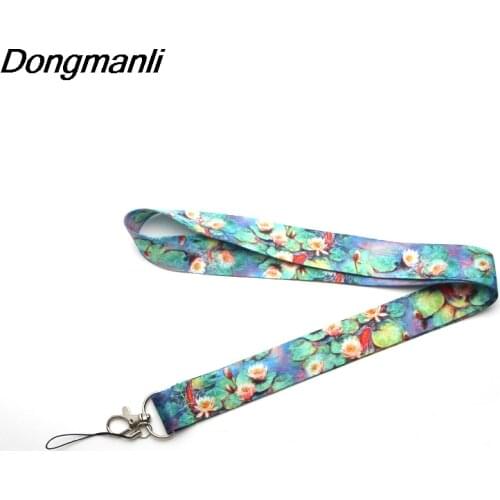 M1680 DMLSKY floral Lanyard For Keys ID Card Pass Gym Mobile Phone Badge Rope chain Lanyard keychain