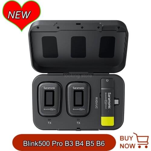 Saramonic Blink500 Pro B3 B4 B5 B6 Wireless Lavalier Microphone Condenser Interview Mic for Smartphone Vlog Record Audio Live