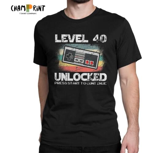 Novelty Born In 1980 40 Years Old 40th Birthday Gift T-Shirts Men T Shirts Short Sleeve Tee Shirt Plus Size Clothes