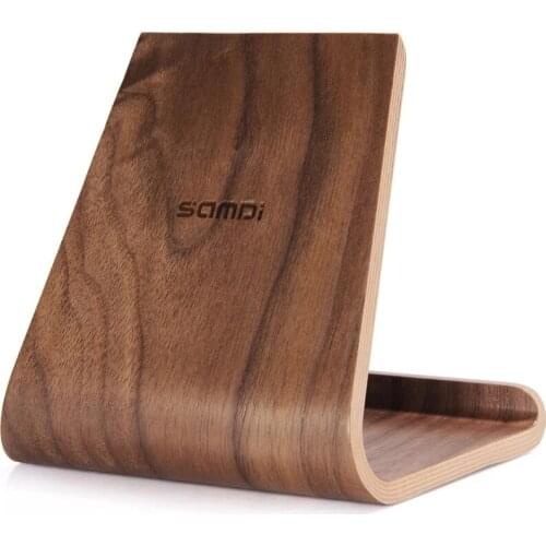 SAMDI Portable Birch Wooden Phone Tablet Stand Holder Dock Station Cradle for iPhone10 8 7 Plus iPad mini 4 Air Samsung S8 edge