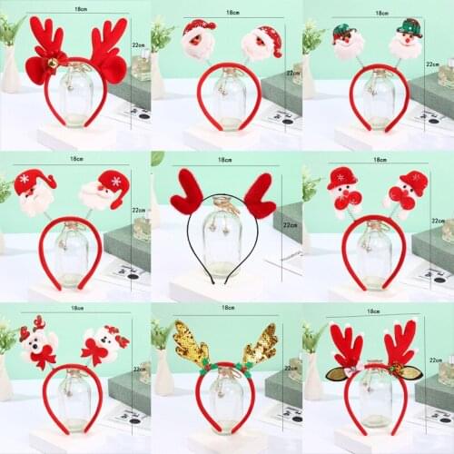 Christmas Headband Hairband Santa Claus Snowman Antlers Head Hoop Xmas New Year Navidad Headdress Decor