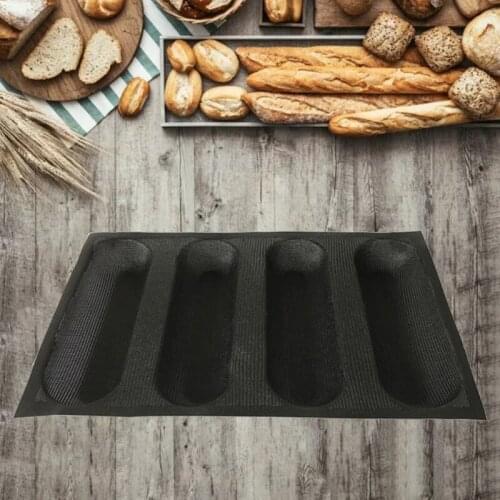 Rectangle Silicone Fiberglass 4 Waves Tray Hot Dog Flexible Reusable Forms Shapes Non Stick Perforated Cooking Bakers