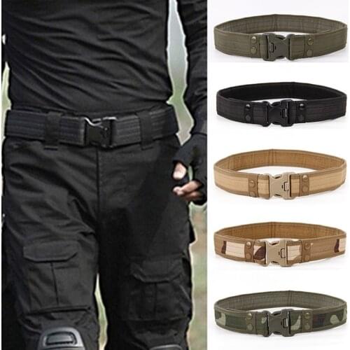 2021 New Army Style Combat Belts Quick Release Tactical Belt Fashion Men Canvas Waistband Outdoor Hunting 5Colors Optional 130cm