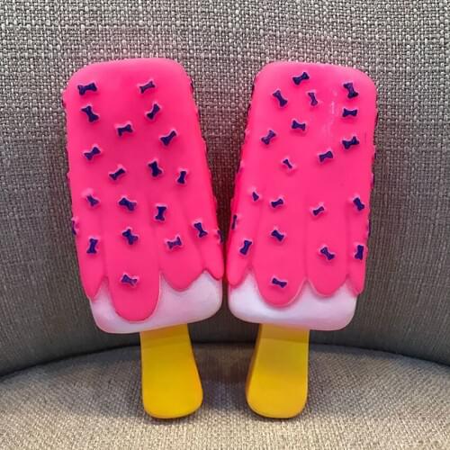 Rubber Ice Cream Bite Molar Toy Pets Popsicle Shaped Toys Cat Puppy Baby Dogs Chew Squeaky Funny Interactive