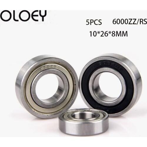 5PCS ABEC-1 6000 2RS 6000RS 6000-2RS 6000 RS 6000-2RSH 10x26x8 10*26*8 mm Rubber seal High quality Deep Groove Ball Bearings