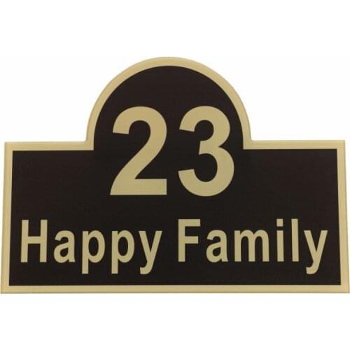 Black Gold Acrylics Modern Exterior House Numbers Outdoor Name Plates Door Address Plaque Street Signs Flat Number For Home