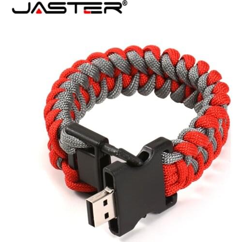 JASTER Nylon Braided Bracelets USB flash drive Pen drive Outdoors U disk Bangles 4GB 8GB 16GB 32GB 64GB 128GB External Storage