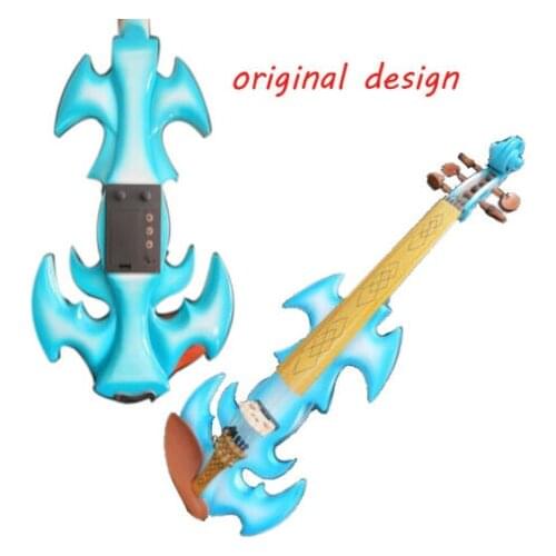 High quality blue color fancy Song art streamline 5 strings 4/4 electric violin