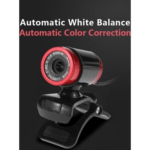 Webcam USB 2.0 50 Megapixel HD Camera Web Cam with MIC Clip-on 360 Degree for Desktop Skype Computer PC Laptop Black