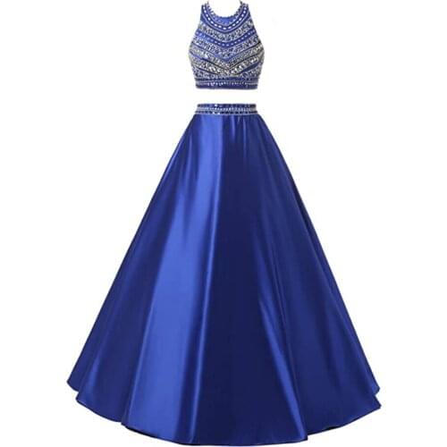 Womens prom formal dress A-line skirt Soft satin fabric Beaded crystal stitched mother formal dress Long evening dress
