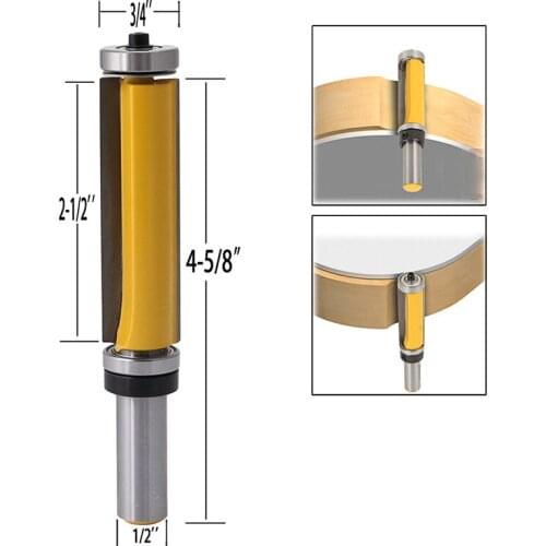 1/2" Shank Pattern/Flush Trim Router Bit 2-1/2" Cutter Top & Bottom Bearing High Quality