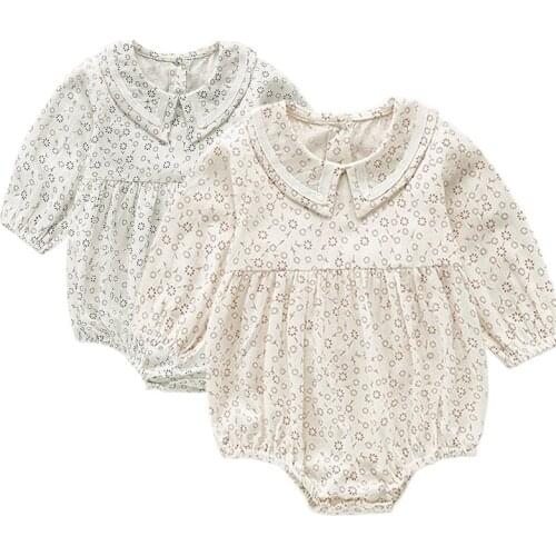 2021 New Spring Autumn Toddler Baby Girl Romper Bodysuits Flower Cotton Long Sleeve Casual Outfit Newborn Baby Rompers Jumpsuit
