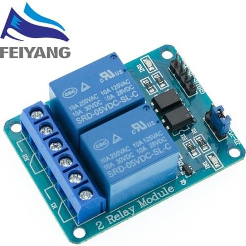 50pcs/lot 2-channel New 2 channel relay module relay expansion board 5V low level triggered 2-way relay module
