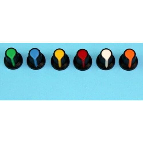 60PCS/lot WH148 potentiometer knob cap(copper core) 15X17mm 15*17mm 6mm Shaft Hole AG2 6 colors*10pcs=60pcs