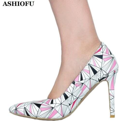 ASHIOFU 2020 Handmade New Style Ladies High Heel Pumps Wedding Party Prom Slip-on Shoes Evening Dress Fashion Court Pumps Shoes