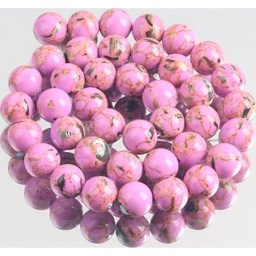 Purple Howlite Stone Beads Round Loose Spacer Beads For Jewelry Making Shell Turquoises DIY Bracelet Accessories4/6/8/10/12MM15"