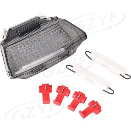 E-Mark Motorcycle Integrated Rear LED Turn Signal Light Brake Taillight Tail Lamp For Kawasaki Ninja ZX10R 2010 2011 Smoke