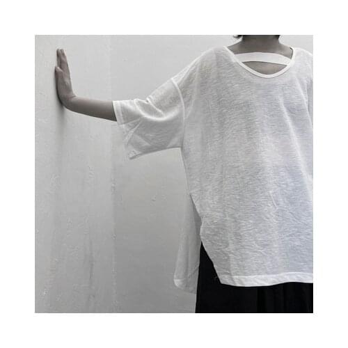 Womens summer 2020, new tops, be careful, loose-split, short-sleeved t-shirts, mens and womens instagram