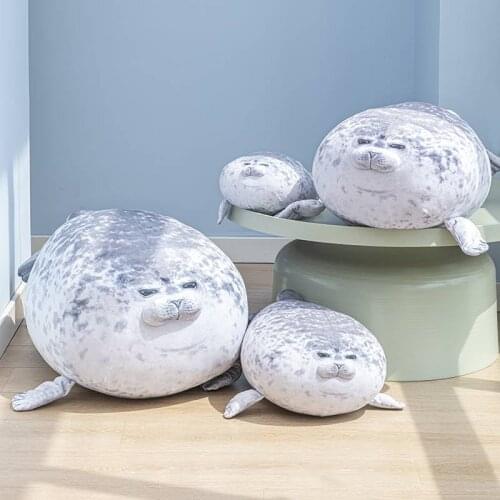 20-80cm Cute Sea Lion Plush Toys Soft Marine Animal Seal Stuffed Doll for Kids Gift Sleeping Pillow 3D Novelty Throw Pillows