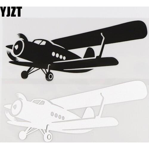 YJZT 16.5X7.3CM Interesting Airplane Car Stickers Fun Plane Vinyl Decals Decor Black / Silver 10A-0308