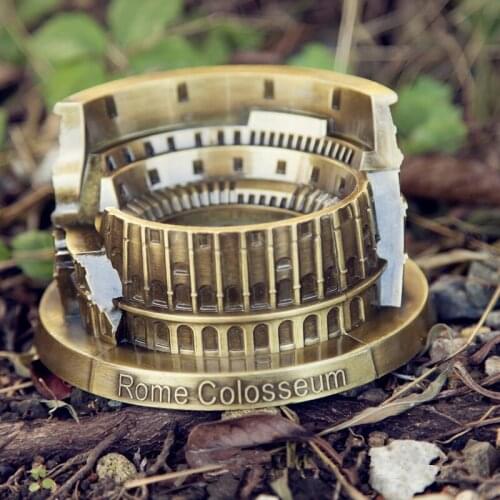 Creative Metal Colosseum Model of Italy Ancient Rome Arena Ornament European Classical Building Colosseo