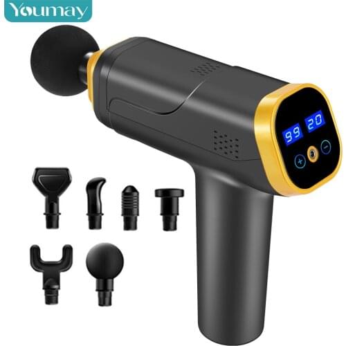 Youmay Massage Gun Deep Tissue Muscle Massager Shoulder Body Neck Relaxation Pain Relief Touch Screen Electric Massager Fitness
