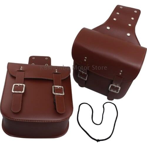 Motorcycle Accessories PU Leather Saddle Bag Side Tool Bag Luggage Pouch Bags For Harley Kawasaki Yamaha Honda Ducati