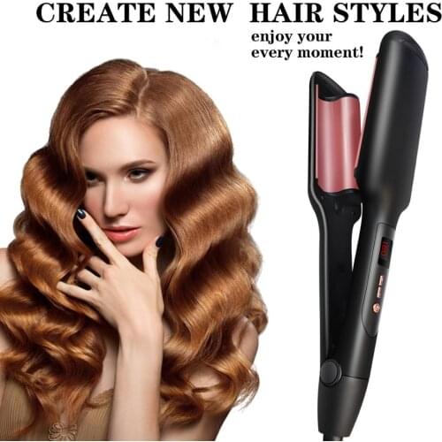 NEW Wavy curly hair iron ceramic hair curler LED display PTC heating hair curler
