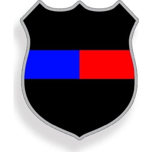 Police Officer Fireman Blue Red Line Badge Sticker Car Cup Window Bumper Decal