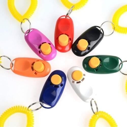 Portable Training Guide Clicker with Wrist Bands Strap Dog Supplies Trainer Delicate Button Clicker Pets Dog Cat Pet Clicker