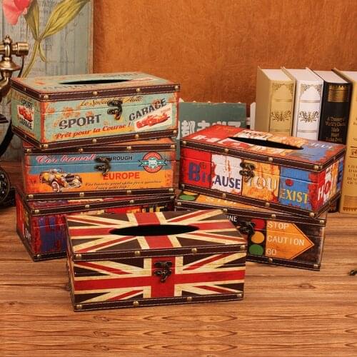 Retro PU Tissue Box European Style Paper Napkins Packaging Box Container Paper Towel Holder Tissue Box Case For Home Bar Office