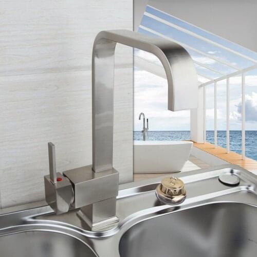 Luxury New Wholesale Retail Chrome Brass Kitchen Faucet Swivel Vessel Sink Mixer Tap