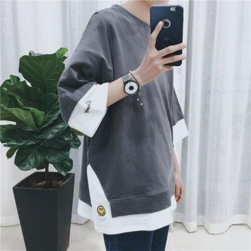 2019 Extend Hip Hop Street T-shirt Wholesale Fashion Brand T Shirts Men Summer Long Sleeve Oversize